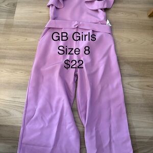 Stylish Lavender Girls Jumpsuit